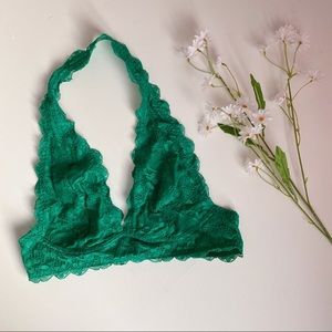 Free people green halter lace bralette - XS/S
